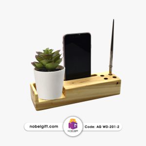 ارگانایزر میز چوبی با جای موبایلی