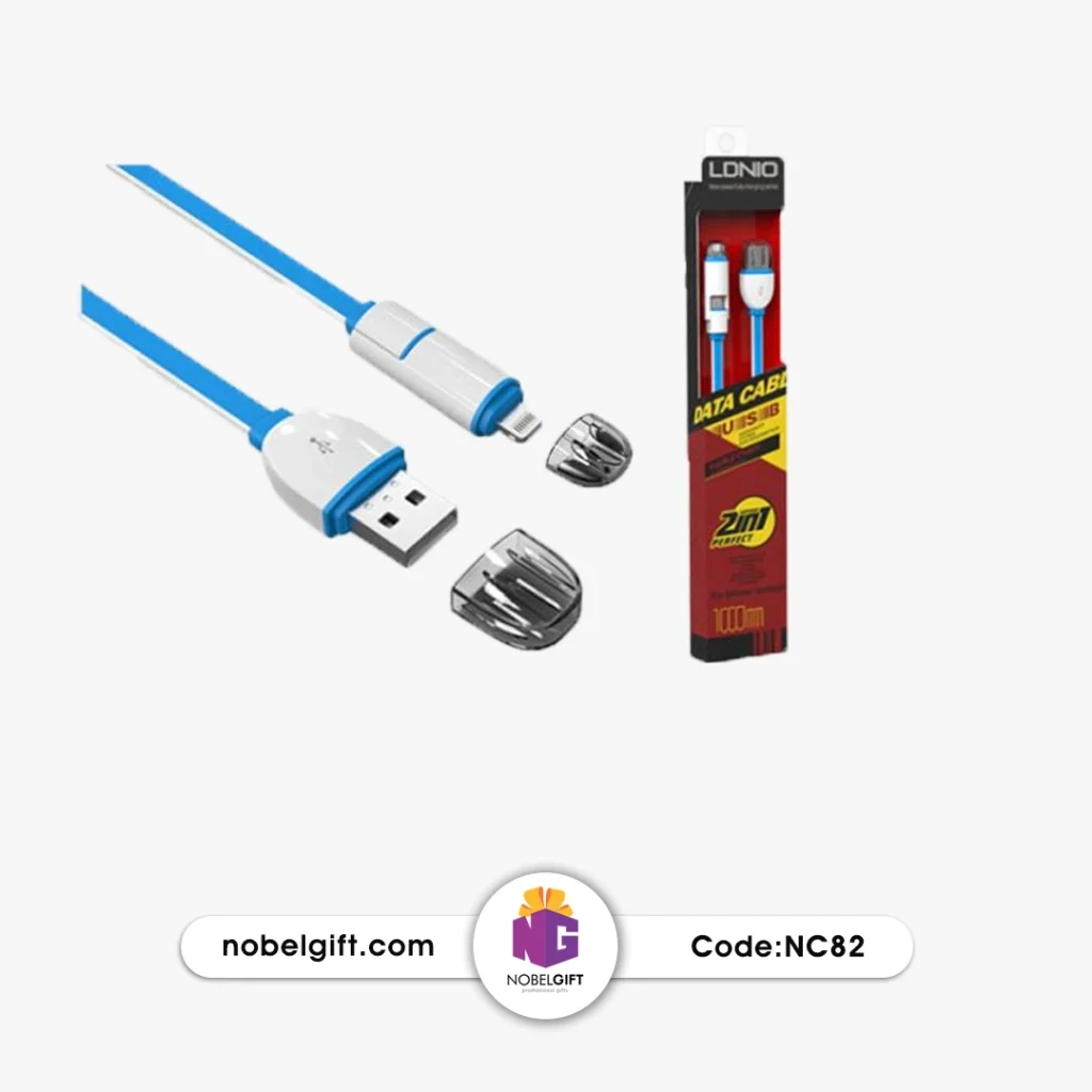 کابل مبدل 1 متری اندروید و آیفون آبی رنگ