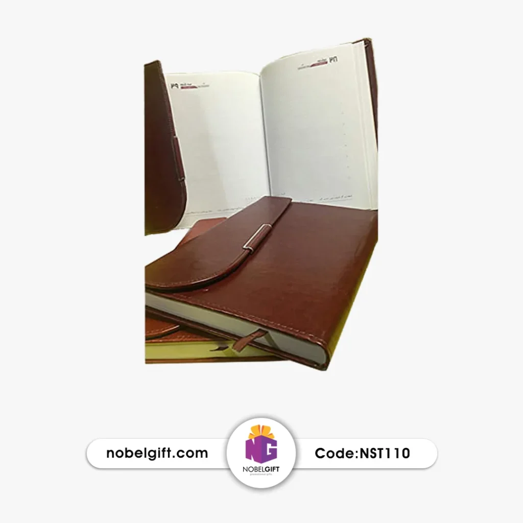 سررسید وزیری چرم مگنتی هلالی