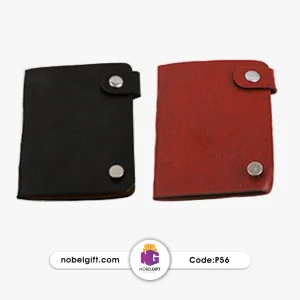 جا کارتی تبلیغاتی چرمی دو دکمه