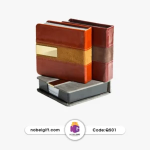 جعبه یادداشت تبلیغاتی چرمی پلاک دار کد Q501
