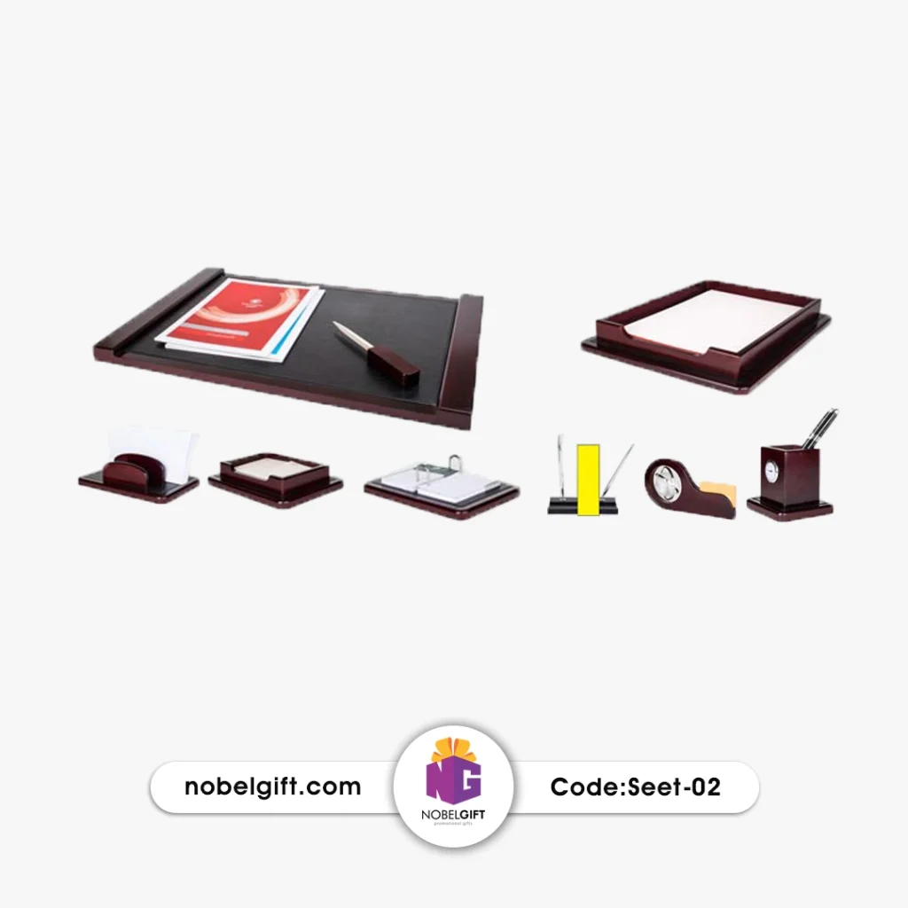 ست رومیزی مدیریتی 9 تکه چرمی Set02