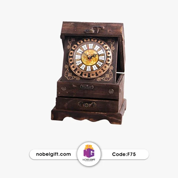 ساعت رومیزی تبلیغاتی چوبی مدل classical box