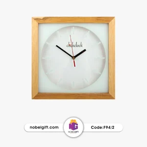ساعت دیواری تبلیغاتی فریم چوبی