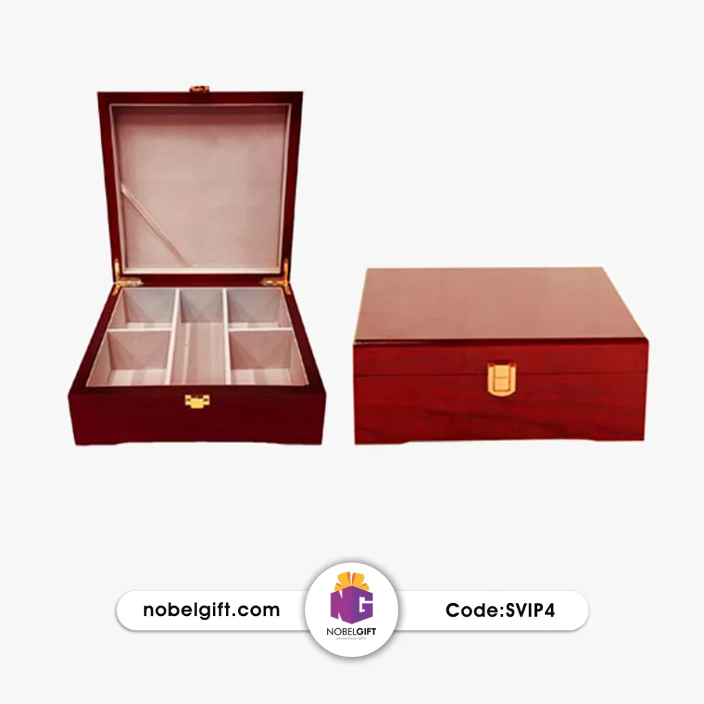 جعبه پذیرایی تبلیغاتی چوبی کوچک 5 بخشی