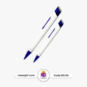 خودکار پلاستیکی تبلیغاتی سفید و آبی