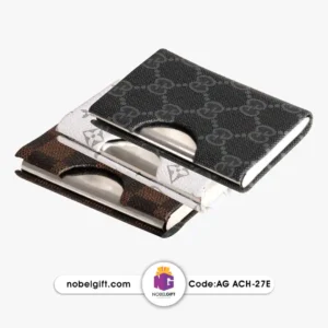 جا کارت ویزیت بانوان طرح دار چرم و استیل