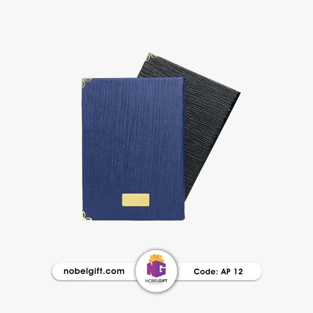 سررسید رقعی جلد چرم پلاک دار