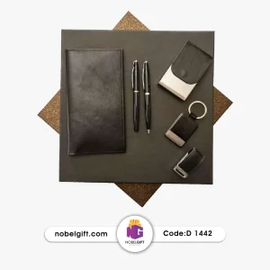 کیف پول چرمی ست جا کلیدی و جا کارتی چرمی و فلش چرمی خودکار روان‌نویس