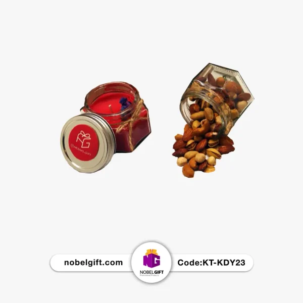 باکس شیشه ای آجیل و شمع