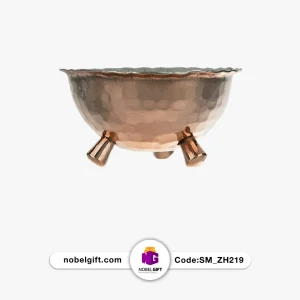 کاسه آجیل سه پایه مسی لب کنگره ای