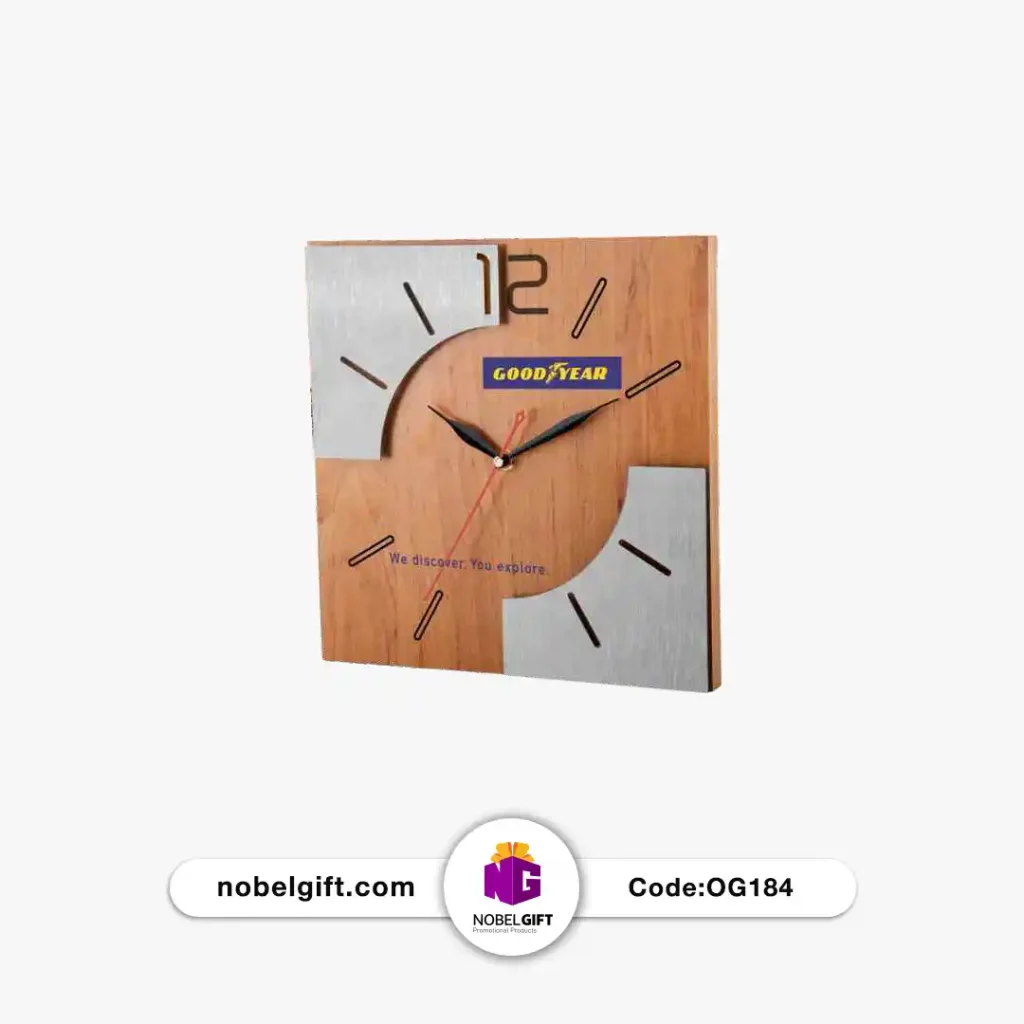 ساعت دیواری چوبی تبلیغاتی