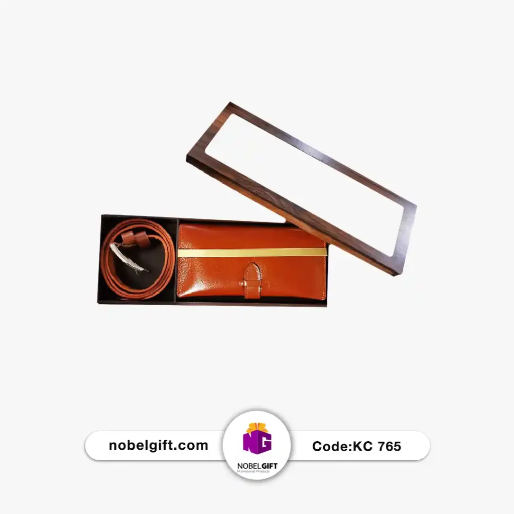 ست کیف و کمربند چرم تبلیغاتی