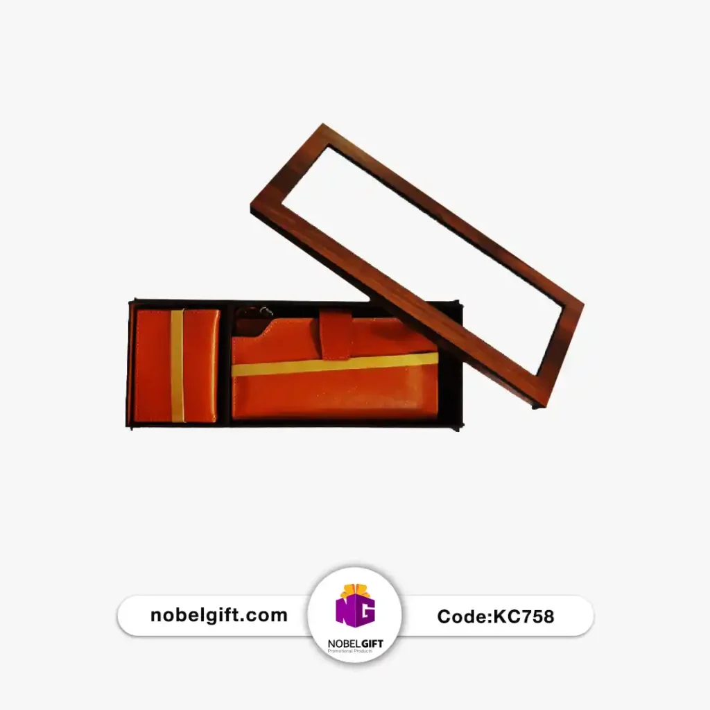 ست تبلیغاتی کیف پول و جاکارتی چرم