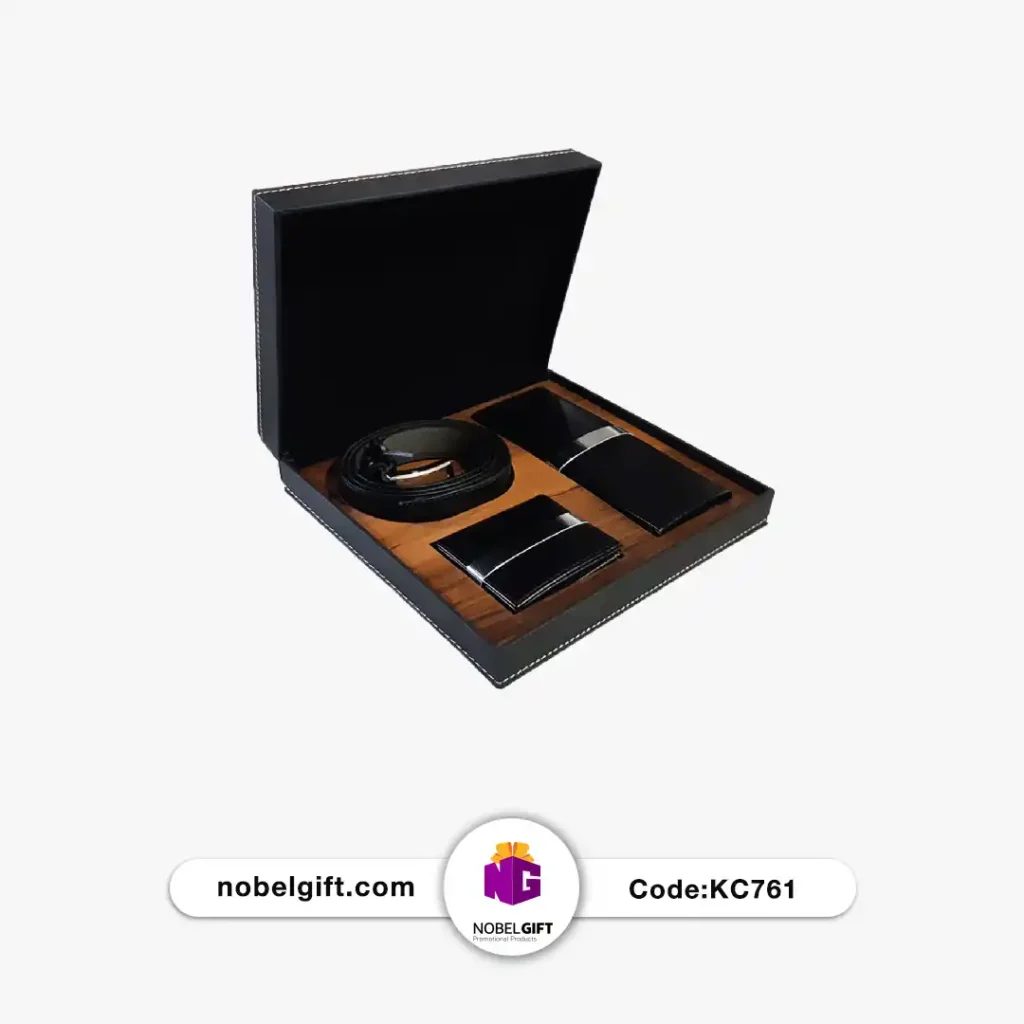 ست تبلیغاتی چرم کیف و کمربند و جاکارتی