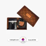 ست تبلیغاتی چرم کیف و کمربند و جاکلیدی