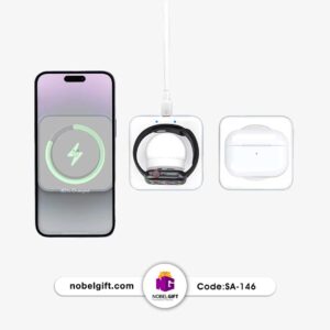شارژر بی سیم تاشو 3 در 1 تبلیغاتی