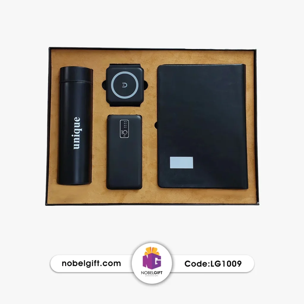 ست سررسید 1404 وزیری و شارژر وایرلس تبلیغاتی