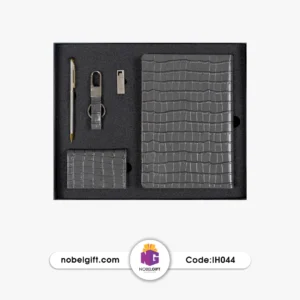 ست مدیریتی تبلیغاتی چرم سنگی طوسی