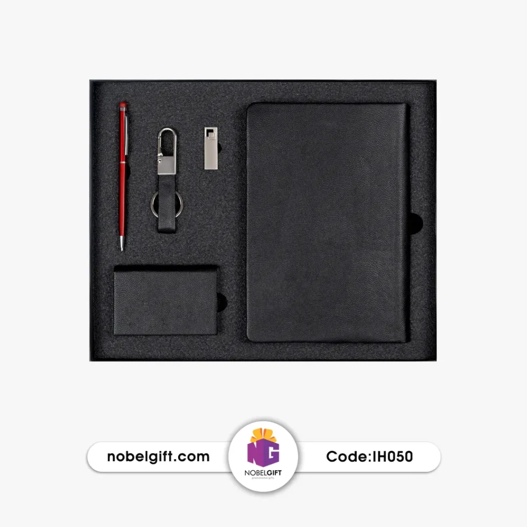 ست مدیریتی تبلیغاتی چرم لیزری قرمز