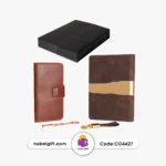 ست مدیریتی قهوه ای طلایی 4 تکه تبلیغاتی