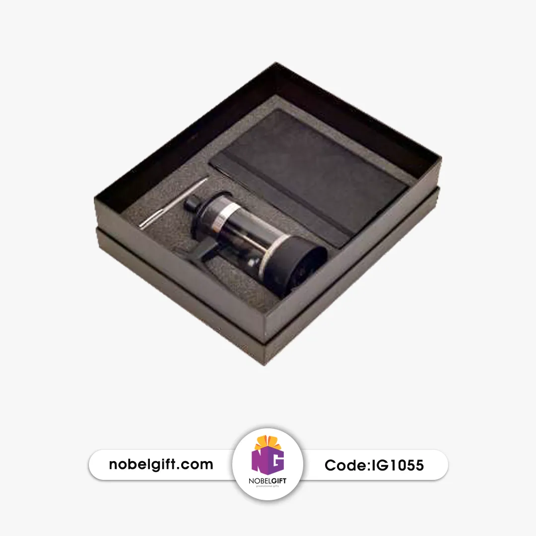 قالب ف3غیلدایی copy ست دفترچه یادداشت و فرنچ پرس تبلیغاتی