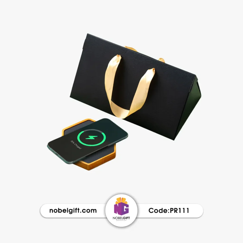 شارژر وایرلس تبلیغاتی چوبی