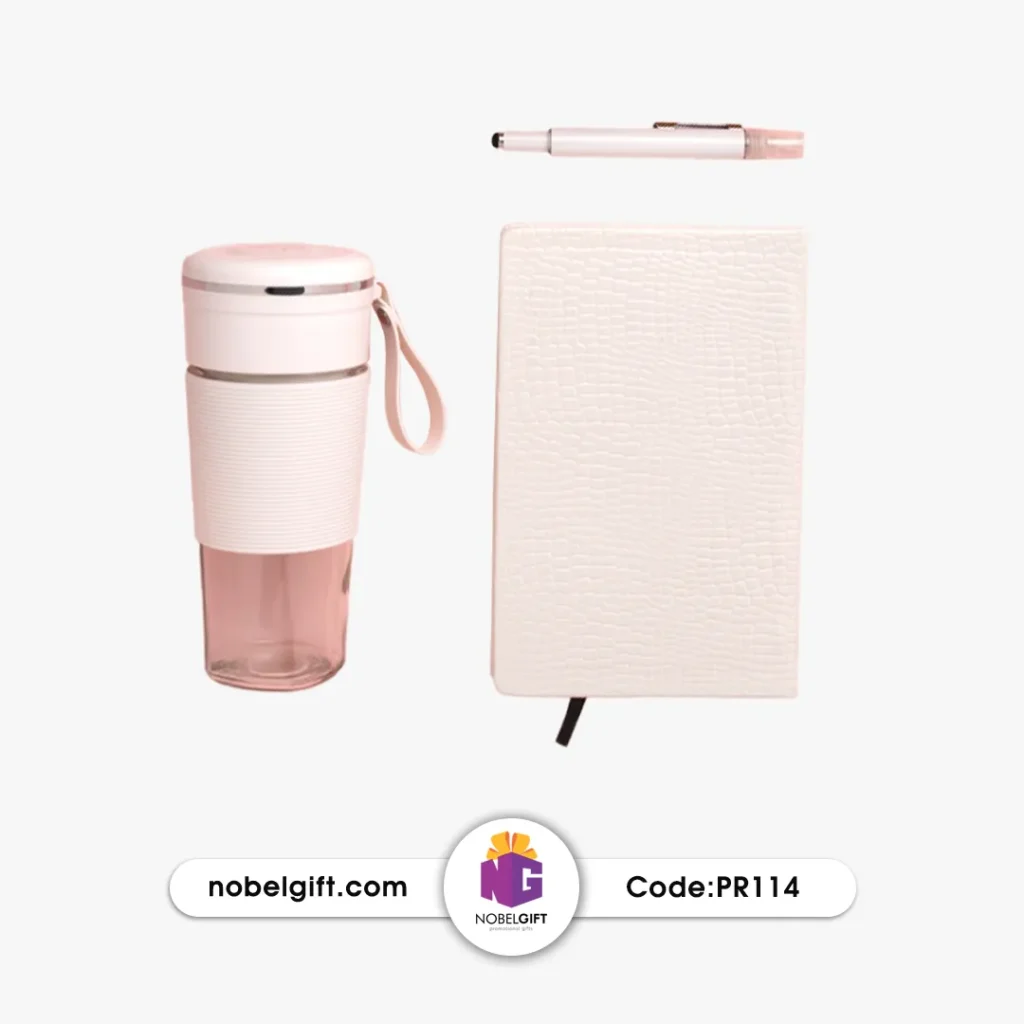 ست تبلیغاتی شیکر و سررسید صورتی