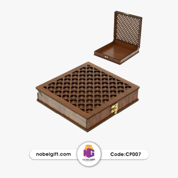 جعبه پذیرایی چوب حصیری CP007