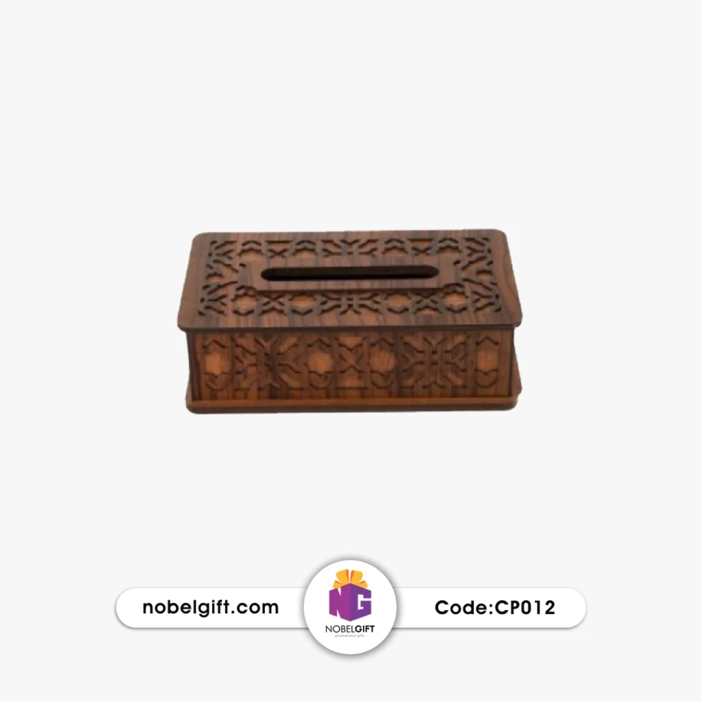 جعبه دستمال کاغذی چوبی طرح خورشیدی CP012