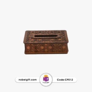 جعبه دستمال کاغذی چوبی طرح خورشیدی CP012