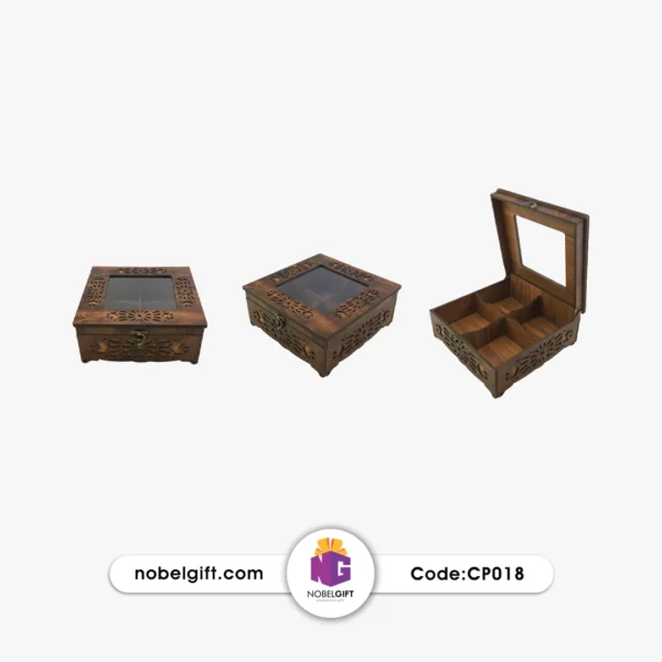 جعبه پذیرایی تبلیغاتی چوبی CP018