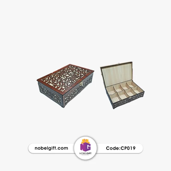 جعبه آجیل و تی بگ چوبی CP019