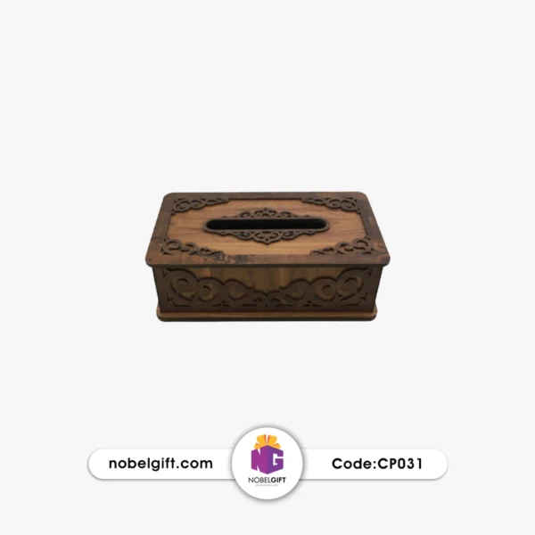 جعبه دستمال کاغذی چوبی طرح سنتی CP031