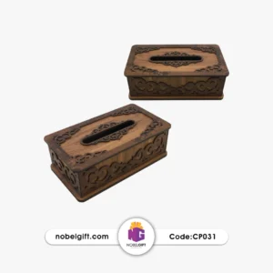 جعبه دستمال کاغذی چوبی طرح سنتی CP031