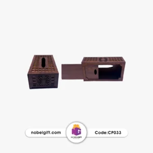 جعبه دستمال کاغذی چوبی مشبک CP033