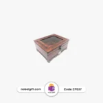 جعبه دمنوش چوبی سه‌ستونه طلق‌دار CP037