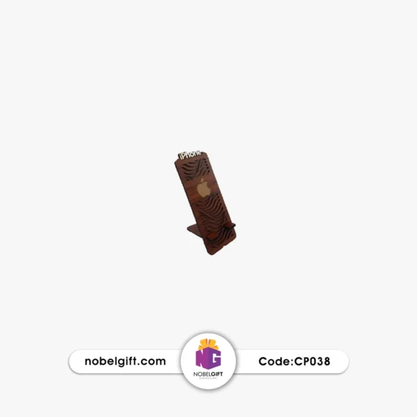 استند موبایل چوبی تبلیغاتی با حک لوگو CP038