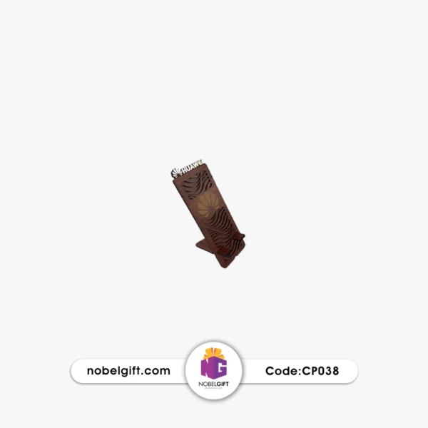 استند موبایل چوبی تبلیغاتی با حک لوگو CP038