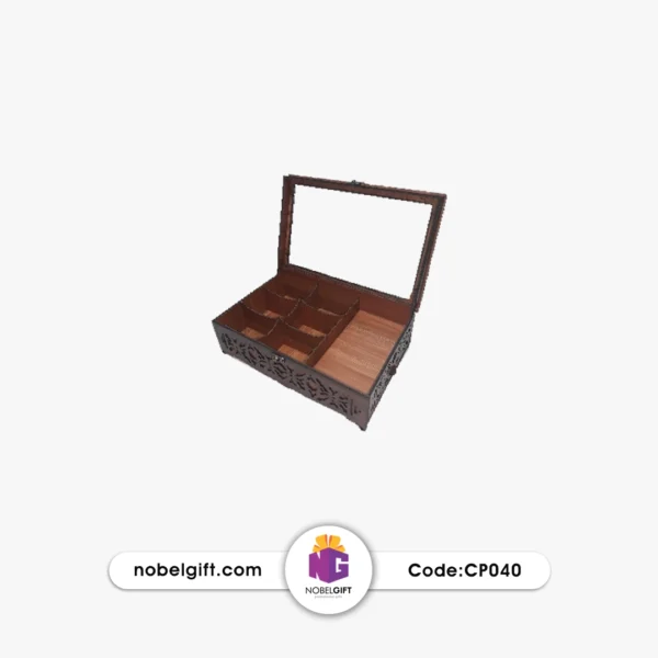 جعبه تبلیغاتی چوبی درب شیشه‌ای CP040