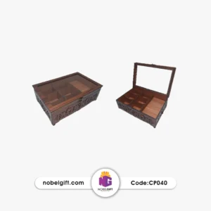 جعبه تبلیغاتی چوبی درب شیشه‌ای CP040