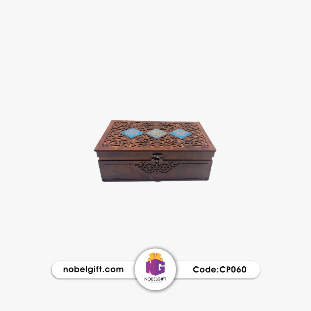 جعبه چوبی طرح کاشی لوزی CP060
