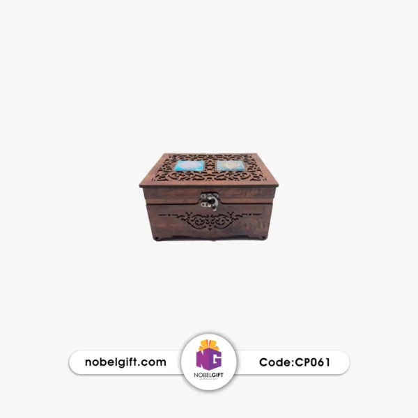 جعبه چوبی طرح کاشی مربع CP061