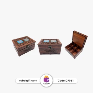جعبه چوبی طرح کاشی مربع CP061