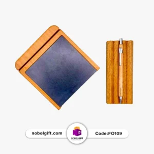 ست تبلیغاتی استند قلم و یادداشت چوبی