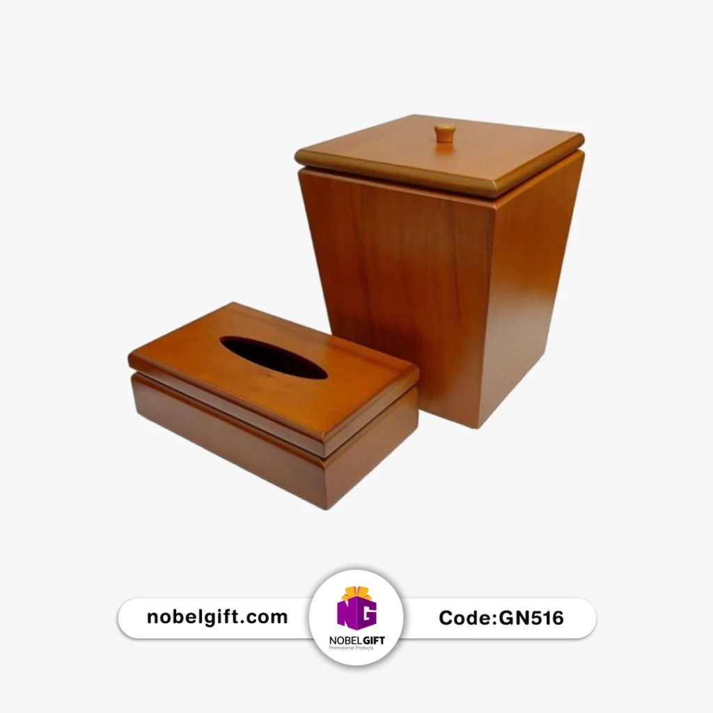 سطل و دستمال چوبی (روکش راش طبیعی)