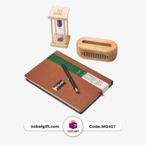 ست ساعت شنی و اسپیکر چوبی