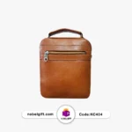 کیف چرم قهوه ای تک زیپ