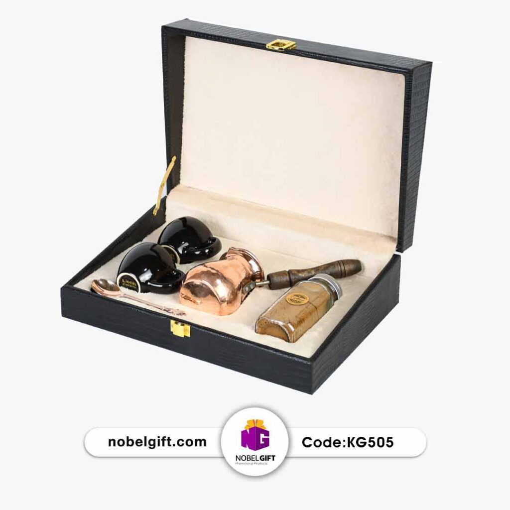 باکس هدیه قهوه ترک و جزوه مسی کد KG505