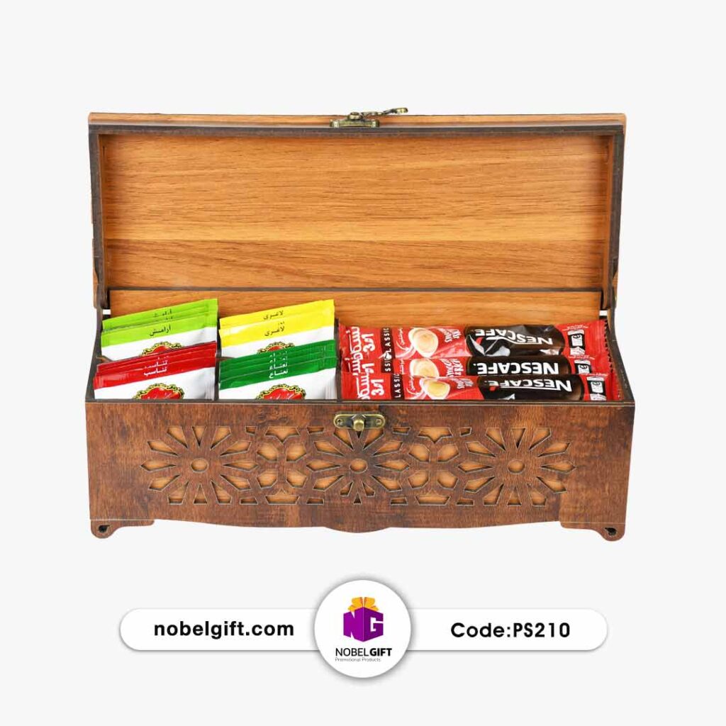 ست پذیرایی چوبی حاوی دمنوش و نسکافه